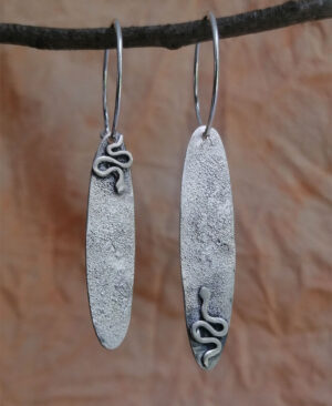 Aretes largos de plata 950